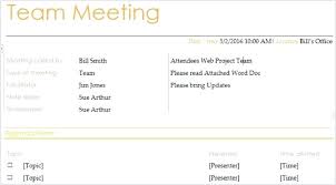 Project Team Meeting Agenda Template Danieljamessmith Me