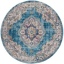 safavieh bristol blue camel 7 x 7 round area rug