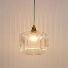 Reeded Glass Pendant Light