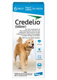 Credelio Chewable Tablet For Dogs 50 1 100 Lbs 6 Chewable Tablets Blue Box
