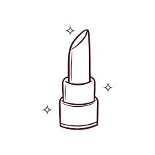 hand drawn lipstick doodle vector