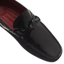 Tods For Ferrari Black Patent Leather And Suede Bow Loafers Size 41 5