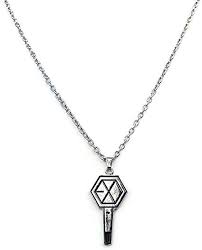 Amazon Com Fanstown Exo Light Stick Style Logo Necklace With Lomo Card Exo Stick Toys Games