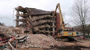 5 story building demolition - YouTube