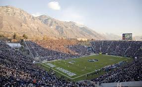 Football Stadium At Byu With The Wasatch Mountains In The