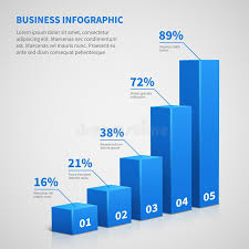 Statistics Business 3d Graph Bar Chart Vector Infographic