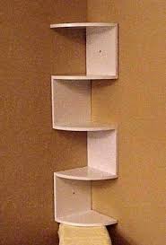 white corner shelf wood composite
