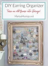 diy framed jewelry and earring organizer