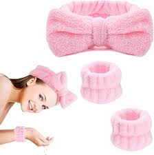 3pcs spa headband wrist washband set