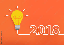 creative light bulb idea with 2018 new