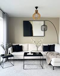 modern beige sectional in black and tan