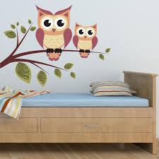 Full Color Wall Decal Cute Owls On A