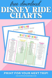disney ride heights with free printable