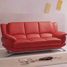 Red Leather Sofa Leather Couch Living