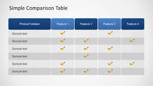 simple comparison table powerpoint