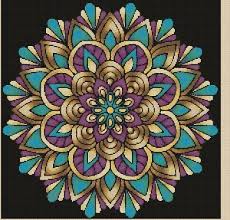 Details About Colourful Fractal Mandala 420 Cross Stitch Chart Flowerpower37 Uk