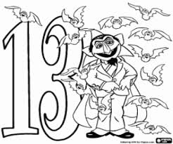 Please keep in mind that these number coloring worksheets are for personal or classroom use only. Count Dracula And Number Thirteen Coloring Page Printable Game