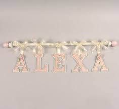 Wooden Wall Letters In Pink With Gold