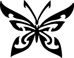 Tribal Butterfly Stencil Tag Body Art