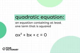 exles of quadratic equation