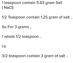 how many teaspoon is 3 grams of salt