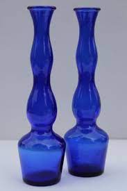 Cobalt Blue Glass Vases Lot Collection