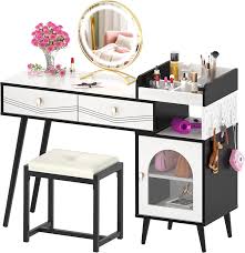 homieasy vanity desk with led lighted