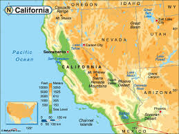 California Elevation Map Colorado Mountains California