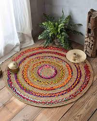chindi border jute rug round loom