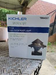 kichler 3 watt olde bronze low vole hardwired led post cap 28317