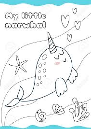 Drawing, coloring and painting unicorns in this creative playlist for children, kids, toddlers and baby! Easy Coloring Page Narwhal Cute Animal Coloring Page For Kids Stock Photo Picture And Royalty Free Image Image 145776675