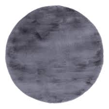 coella faux fur carpet round grey