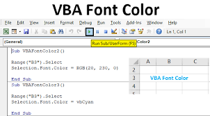 vba font color how to color font