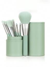 7pcs green tea design makeup brushes