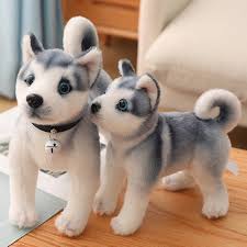 cute simulation husky dog plush toys