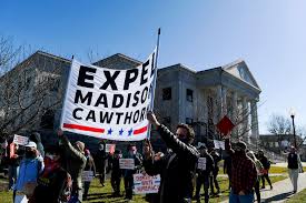 David madison cawthorn was born in asheville, north carolina in 1995, and he was raised in hendersonville. Madison Cawthorn Protesters Converge At Hendersonville Office Call For His Removal
