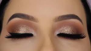 brown glitter eye makeup tutorial