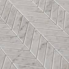 labello chevron carrara marble mosaic
