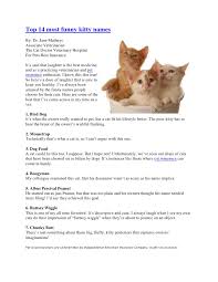 The cat doctor is a full service feline veterinary practice in federal way, wa specializing welcome to the cat doctor. Top 14 Most Funny Kitty Names