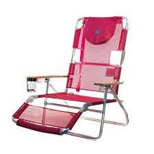 Ostrich 3 In 1 Lightweight Pink Aluminum Frame 5 Position Reclining Beach Chair 3n1 1001p The Home Depot