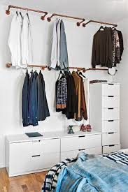 Looks so much neater and pretty much the only clever solution out their for loft. Open Closets Wardrobe Wall Hanging Clothes Racks Build Your Own Wardrobe
