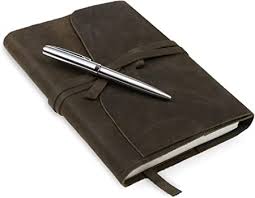 Refillable Leather Journal Gift Set - with Luxury Pen - Rustic Handmade Leather  Bound Notebook for Men and