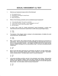 Sexual Harassment Iq Test Template Word Pdf By