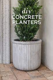 diy large fluted cement planters