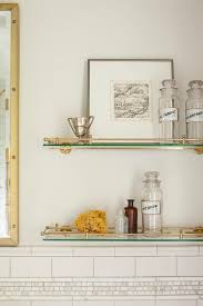 Glass And Brass Vintage Glass Shelves