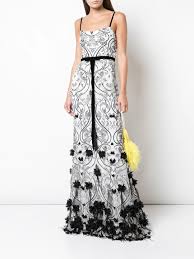 3d Floral Feather Gown