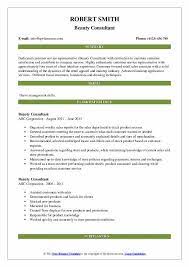 beauty consultant resume sles