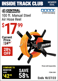 100 Ft Manual Steel Air Hose Reel