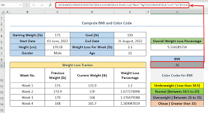 tracking weight loss in excel