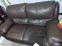 recliner sofa half leather furniture